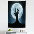 thumbnail image 1 of Halloween Tapestry, Realistic Zombie Earth Soil Full Moon Bat Horror Story October Twilight Themed, Fabric Wall Hanging Decor for Bedroom Living Room Dorm, 5 Sizes, Blue Black, by Ambesonne, 1 of 1