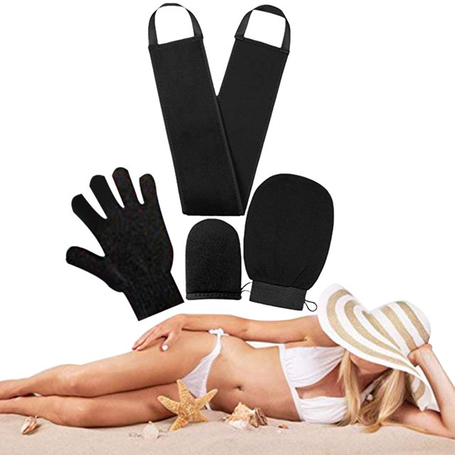 4 unids/set guantes de bronceado cuerpo autobronceador aplicador reutilizable autobronceador Mitt crema loción Mousse autobronceador