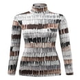 thumbnail image 1 of Women‘s Long Sleeve Rib Turtleneck Top Pullover Sweater L RED, 1 of 6