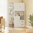 thumbnail image 4 of Asofer 60" Pantry Cabinet, 3-Door 2-Drawer w/Adjustable Shelves, White, 4 of 10