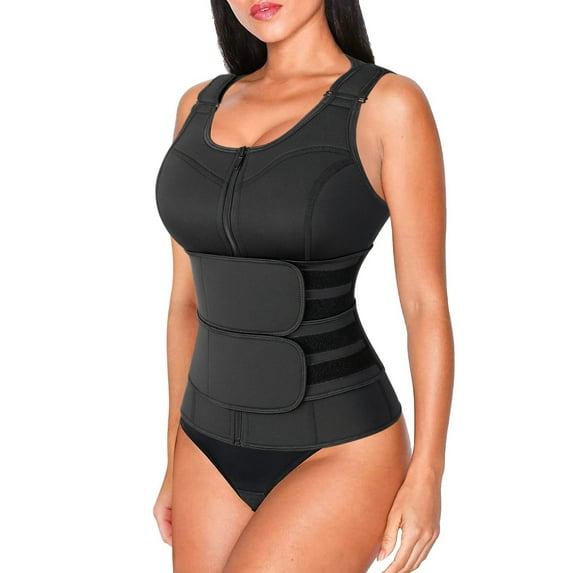 COMFREE Women's Sauna Suit Sweat Tank Top for Weight Loss Waist Trainer Corset Vest Cincher Body Shaper Neoprene Workout Compression