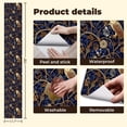 thumbnail image 5 of Peel and Stick Wallpaper Elegant Owl Floral Gold Navy Blue Tones Botanical Wall Mural 17.7in x 9.8ft Self Adhesive Removable Wall Paper Renter Friendly Wallpaper for Nursery Bedroom Cabinets, 5 of 8