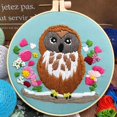 thumbnail image 2 of Abbracc Patterned Cross Stitch Starter Embroidery Cloth Fabric Tools 15cm Owl, 2 of 6