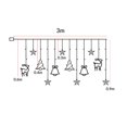 thumbnail image 3 of Halloween Decorations Clearance Sale  LED Christmas Ornaments Curtain Lights 126 LEDs Star Jingle Bell Elk  Tree Window Lights In Curtain String Lights For Home Bedroom Wedding Party Dec, 3 of 9
