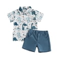 thumbnail image 2 of LYMAYTER 6M-4Y Boys Hawaiian Shirt and Shorts Set for Baby Newborn 2PCS Summer Short Sleeve Button down Shirts Shorts Outfit, 2 of 10