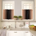 thumbnail image 4 of Coral Pink Black Ombre Kitchen Curtains and Valances Set, Rod Pocket Curtains Tier Farmhouse Window Curtains 36 Inch Length, Contemporary Gradient Artistic 3 Piece Kitchen Curtains Set, 4 of 6