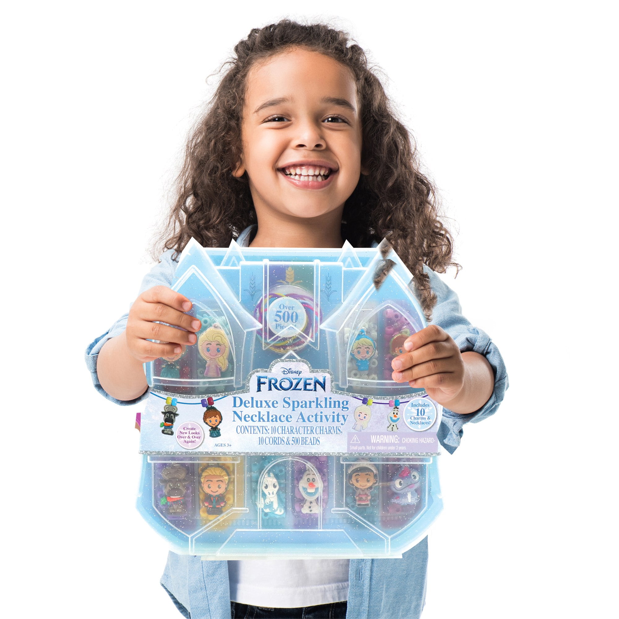 Tara Toy: Deluxe Sparkling Necklace Activity Set - Disney Frozen 2 - 520pc, DIY Jewelry Craft Kit, Create 10 Character Charm & Bead Necklaces, Kids 3+