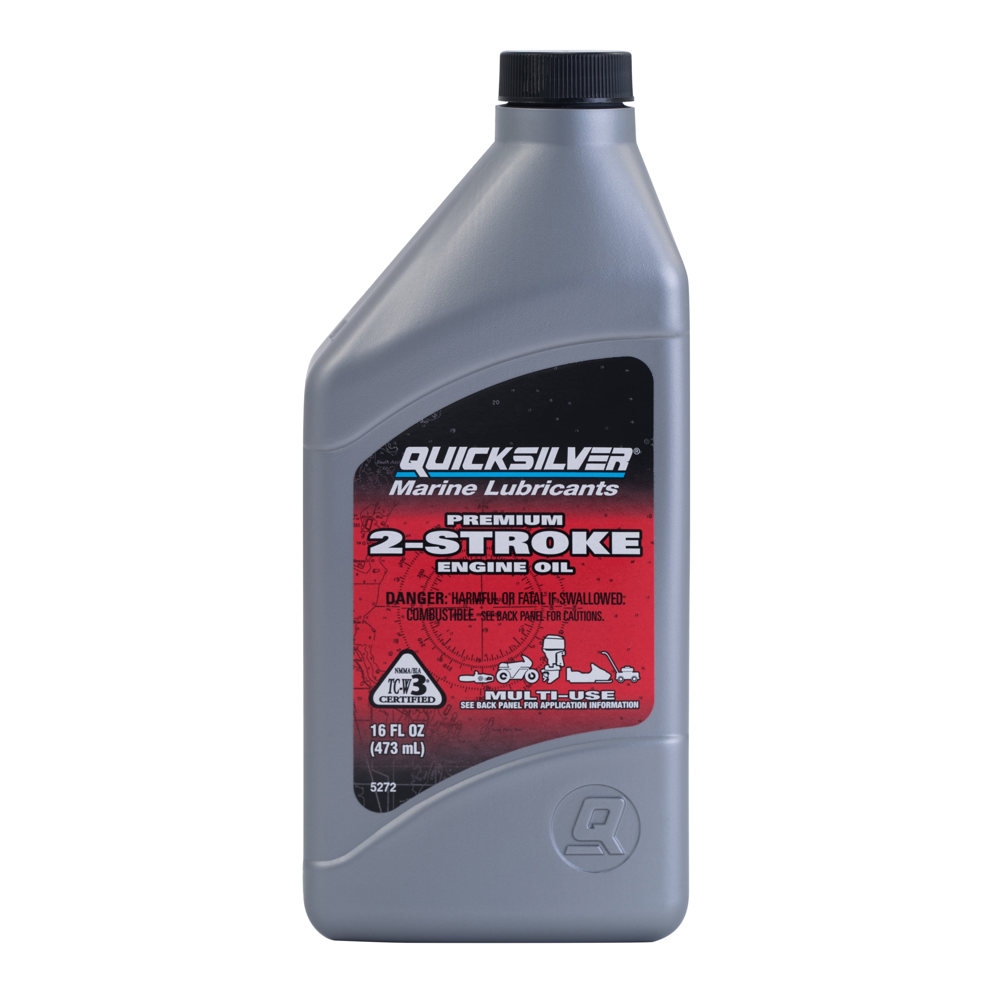 Quicksilver Premium 2-Stroke Engine Oil – Outboards, PWCs, Snowmobiles and Motorcycles - 1 Pint