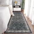 thumbnail image 4 of Washable Runner Rugs, Black 2'X6' Antique Distressed Long Rug, Modern Non Slip Stain Resistant Vintage Print Accent Carpet Floor Mat for Living Room Bedroom Dining Office Farmhouse Hallway Entryway, 4 of 6