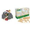 Brio World - 33889 Crane & Mountain Tunnel | 7 Piece Toy Train Accessory for Kids Ages 3 and Up,Multi & World 33402 Expansion Pack Intermediate | Wooden Train Tracks for Kids Age 3 and Up