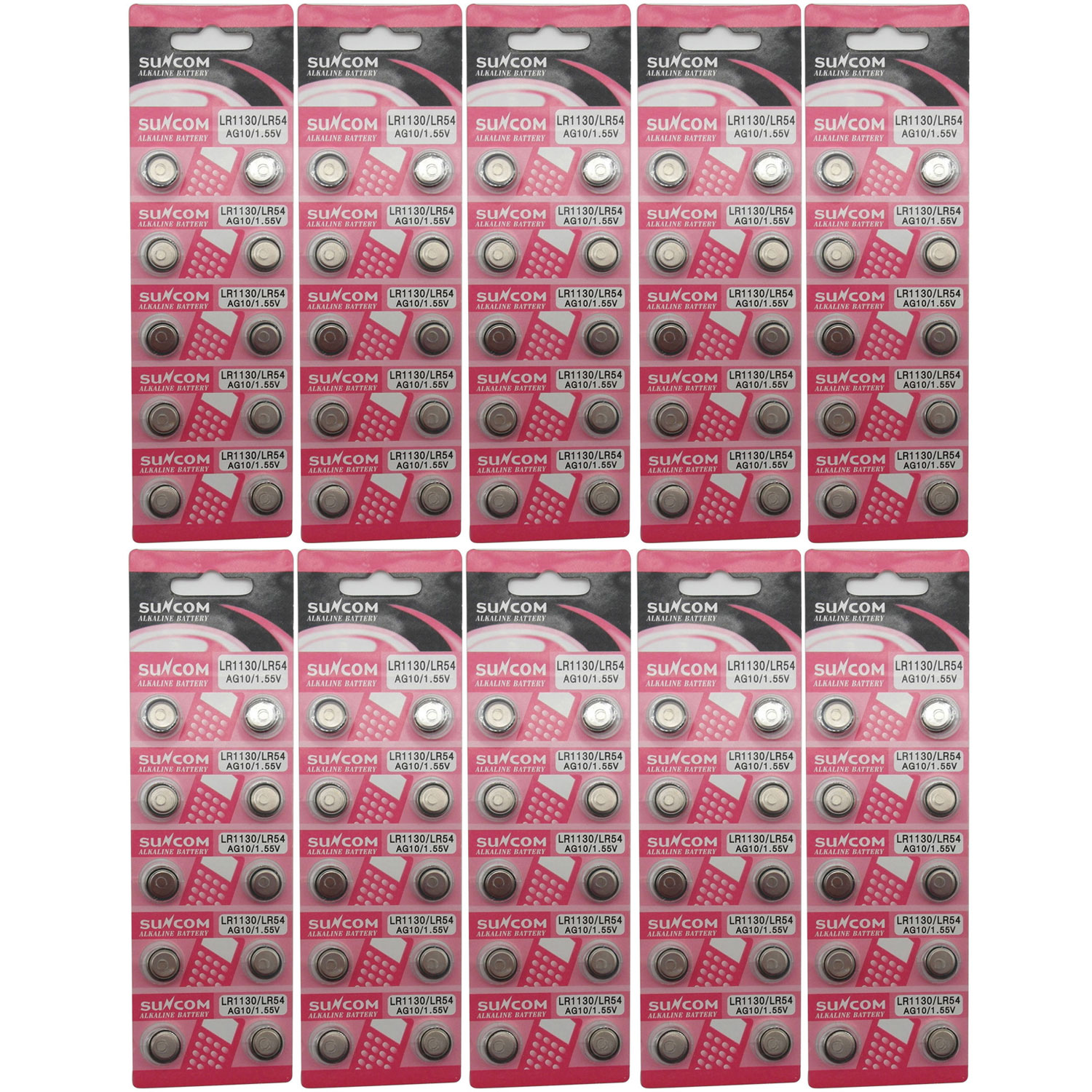 (100 pcs) AG10 Alkaline 1.5V Button Cell Battery Single Use