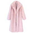 thumbnail image 6 of Women's Over the Knee Length Plush Overcoat, Long Fuzzy Coat, Oversized Faux Fur Jacket, Winter Warm Coat, Casual Lounge Coat, Plus Size Outerwear Pink XL, 6 of 8