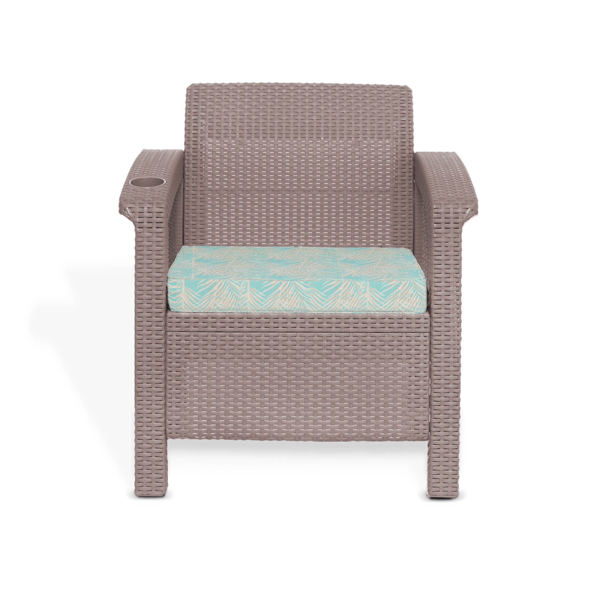 MQ Ferrara Outdoor Patio Chat Set with Cushions, 3 Piece in Beige