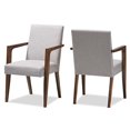 thumbnail image 1 of Baxton Studio Fauteuil à Accoudoirs Rembourré Andrea en Gris Beige (Ensemble de 2), 1 of 6