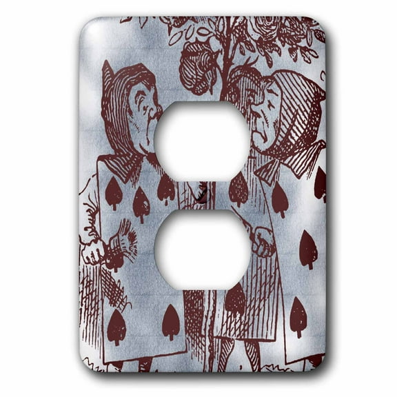 3dRose Painting the Roses Vintage Alice in Wonderland, 2 Plug Outlet Cover
