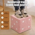 thumbnail image 4 of Decorative Dice Pattern Cube Stool with Soft Plush Cover, Multi-Purpose Footrest and Seating for Entryway Living Room Vanity, Removable Washable Cover and Sturdy Construction for Versatile Home Use, 4 of 6