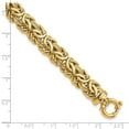 thumbnail image 4 of Primal Gold 14 Karat Yellow Gold Fancy 11mm Flat Byzantine Bracelet, 4 of 5