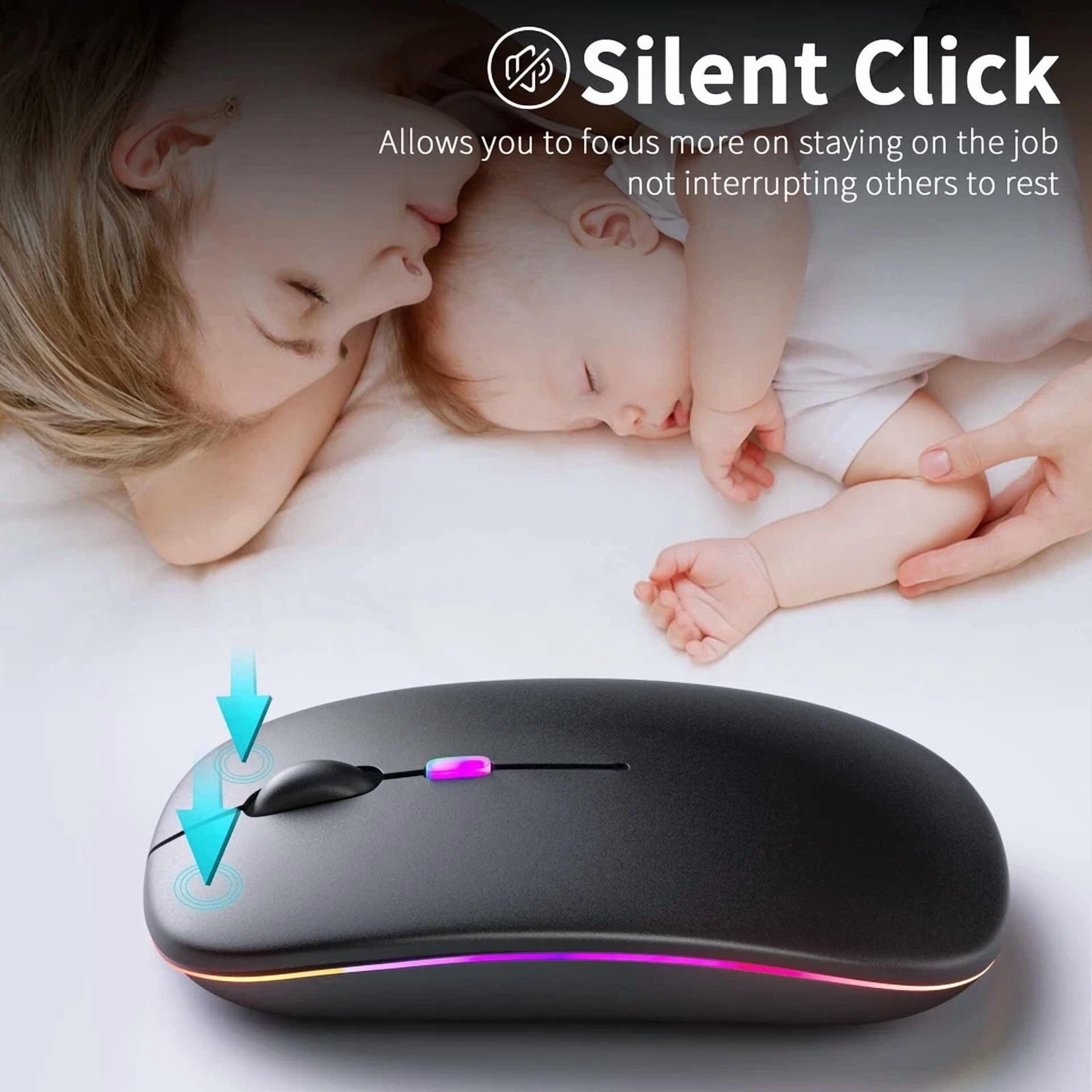 BUTTERFLY- Kanmabpc Wireless Bluetooth Mouse – Rechargeable Silent Dual Mode Bluetooth 5...