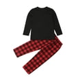 thumbnail image 2 of Aunavey Matching Family Pajamas Sets Christmas PJ's Long Sleeve Tee and Plaid Bottom Loungewear, 2 of 7