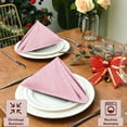 thumbnail image 6 of Ruvanti Cloth Napkins Set of 12, 18x18 Reusable Napkins Cloth Washable, Soft & Durable  Dinning Table Napkins, Polycotton Chambray Dinner Napkins for Parties, Christmas, Thanksgiving, Weddings - Pink, 6 of 9