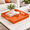 Orange-11.8" x 11.8" x 1.4", variant on Serving Tray With Handle 12" Square Beaded Decorative