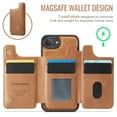thumbnail image 3 of Dteck for iPhone 16e Magnetic Case with Detachable Wallet Card Holder, Compatible with MagSafe, RFID Blocking Credit Slots Kickstand Shockproof Phone Cover for Women Men,Brown, 3 of 6
