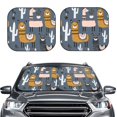 thumbnail image 2 of Disketp 2 Piece Llama And Cactus Pattern Windshield Sunshades,Folding Windshield Sun Shade For Car Suv Trucks Sedan,Blocks Uv Rays Sun Visor Protector-Small, 2 of 7