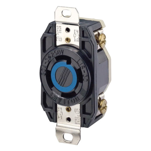 Leviton 3296167 30 amp 3-Phase, Flush Mounting Locking Receptacle