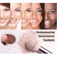 thumbnail image 4 of Kit sintético de 18 piezas para base, polvos, corrector, sombras de ojos y rubor con estuche negro Juego de brochas de maquillaje Champagne Gold, 4 of 5