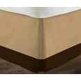 thumbnail image 3 of D.N.G. BEDDINGS 1 Piece Split Corner Two Tone Tailored Bed Skirt, California King Size 24 Inch Deep Pocket, 800 Thread Count, 100% Egyptian Cotton, Solid Taupe/Chocolate Color., 3 of 3
