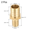 thumbnail image 2 of Unique Bargains 6mm to 4mm Hose ID Brass Reducer Barb Hose Fitting Straight Connector Coupler Tubing Adapter 2 pcs 21mm x 15mm, 2 of 3