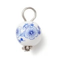 thumbnail image 4 of Handmade Flower Printed Porcelain Ceramic Pendants with Iron and Alloy Findings Round Mixed color 17.5x10.5mm Hole: 4mm Porcelain, 4 of 6