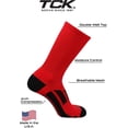 thumbnail image 4 of TCK Elite Performance Solid Color Crew Socks (Scarlet Red, Large), 4 of 5