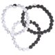 thumbnail image 3 of 3 pulseras de cuentas blancas y negras, joyería de la amistad, pulseras elásticas de cuentas, accesorio de buena suerte para hombres y mujeres, 3 of 8