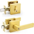 thumbnail image 1 of Manija de puerta con cerrojo de un solo cilindro, cerrojo de latón satinado, juego de cerradura de cerrojo reversible, cerradura de puerta de dormitorio, acceso al baño del hotel, 1 of 5