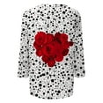 thumbnail image 6 of Resicozy Valentines Shirts for Women 3/4 Sleeve Shirt Funny Love Heart Print Tee Tunic Tops Casual Fashion V Neck T-Shirts Blouses Gray M, 6 of 6