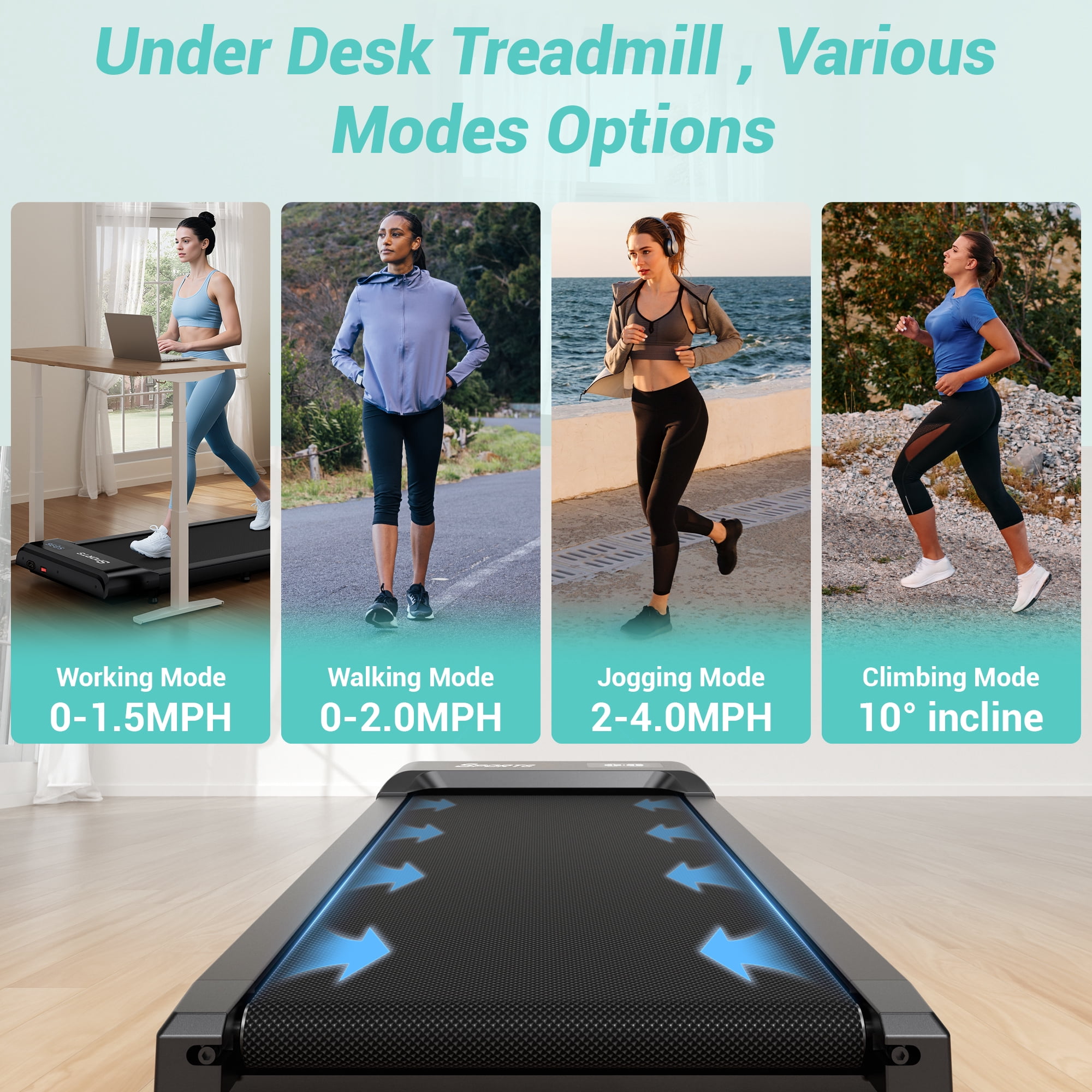 Dprodo Walking Pad with 10% Incline,Walking Pad Treadmill for Home Office,2.5 HP Under Desk Treadmill with LED Display & Remote,265 Lbs Capacity