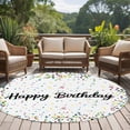 thumbnail image 5 of Round Area Rug 6ft,Happy Birthday Words Washable Carpet Non-Slip Runner Accent Rugs Indoor Floor Mat for Bedroom Living Room Decor,Colorful Ribbon Polka Dot, 5 of 9