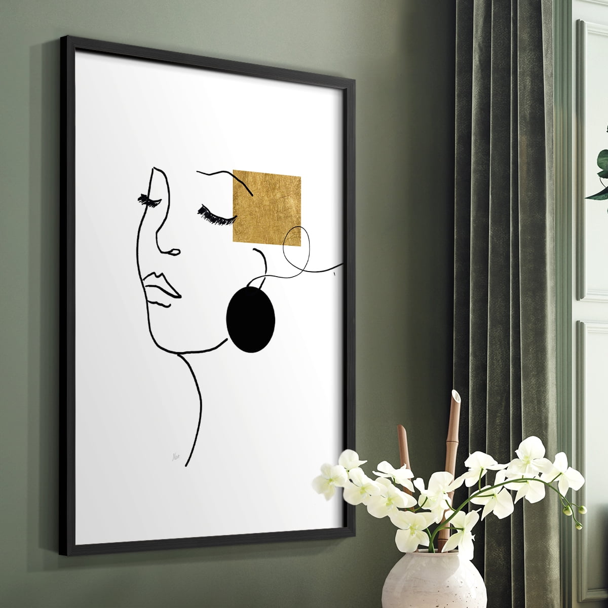 Shapes and Lines II in Black Solid Wood 22 x 28 Framed Print