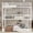 Light White, variant on Full over Full over Full Triple Bunk Bed, Heavy-Duty Metal Bunk Bed Frame with Safety Guardrails and Noise-Reduced Design for Bedroom, Guest Room, Black