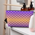 thumbnail image 5 of Toiletry Bag, purple orange fish scale Leather Waterproof Travel Makeup Cosmetic Bag Organizer, Large Capacity Toiletry Bag for Travel Size Toiletries, Skin Care Bag for Women, 5 of 8