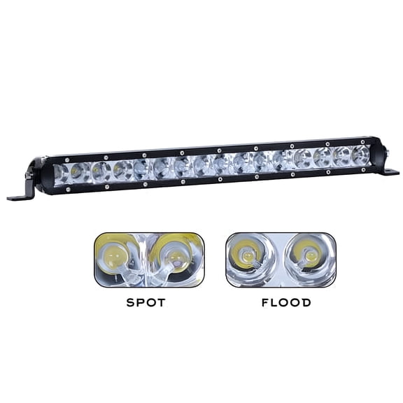 Nilight 17 Inch 80w LED Work Light Single Row Spot Flood Combo LED Light Bar Driving Lights Offroad Lighting - 2 Style Mounting Brackets,2 years Warranty