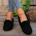 thumbnail image 4 of Xfvqtps Womens Faux Fur Lined Moccasins Winter Warm Shoes Flat Sole Comfortable Wear Indoor Outdoor Casual Slip on Shoes Black, 4 of 6