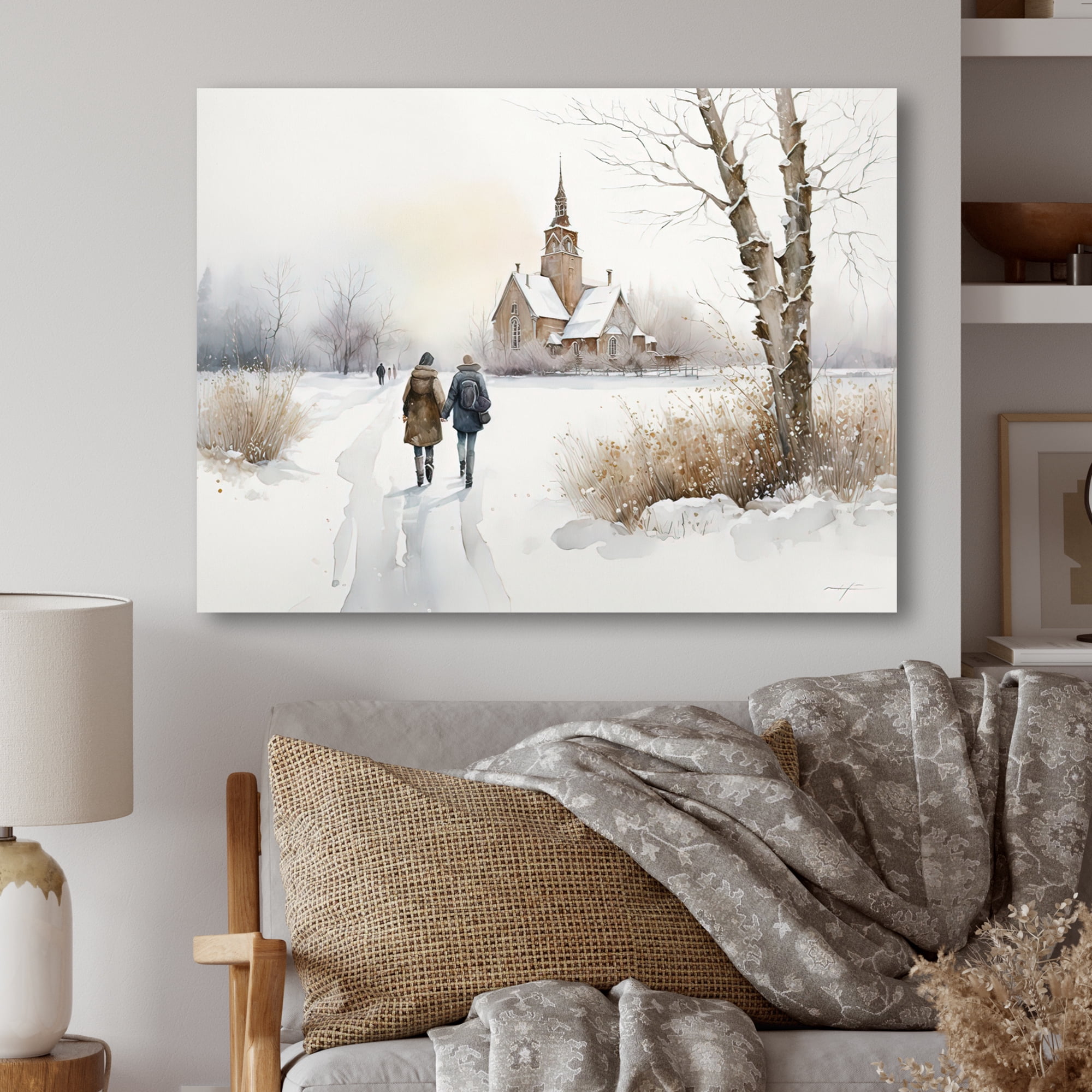 Designart Couple In Love Going To The Church V Canvas Wall Art