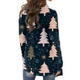 thumbnail image 5 of Women's Fashionable Loose-Fit Casual Cardigan with Christmas Print Mid-Length Coat for Holiday Outfits and Comfortable Wear,Royal Blue,2XL, 5 of 6