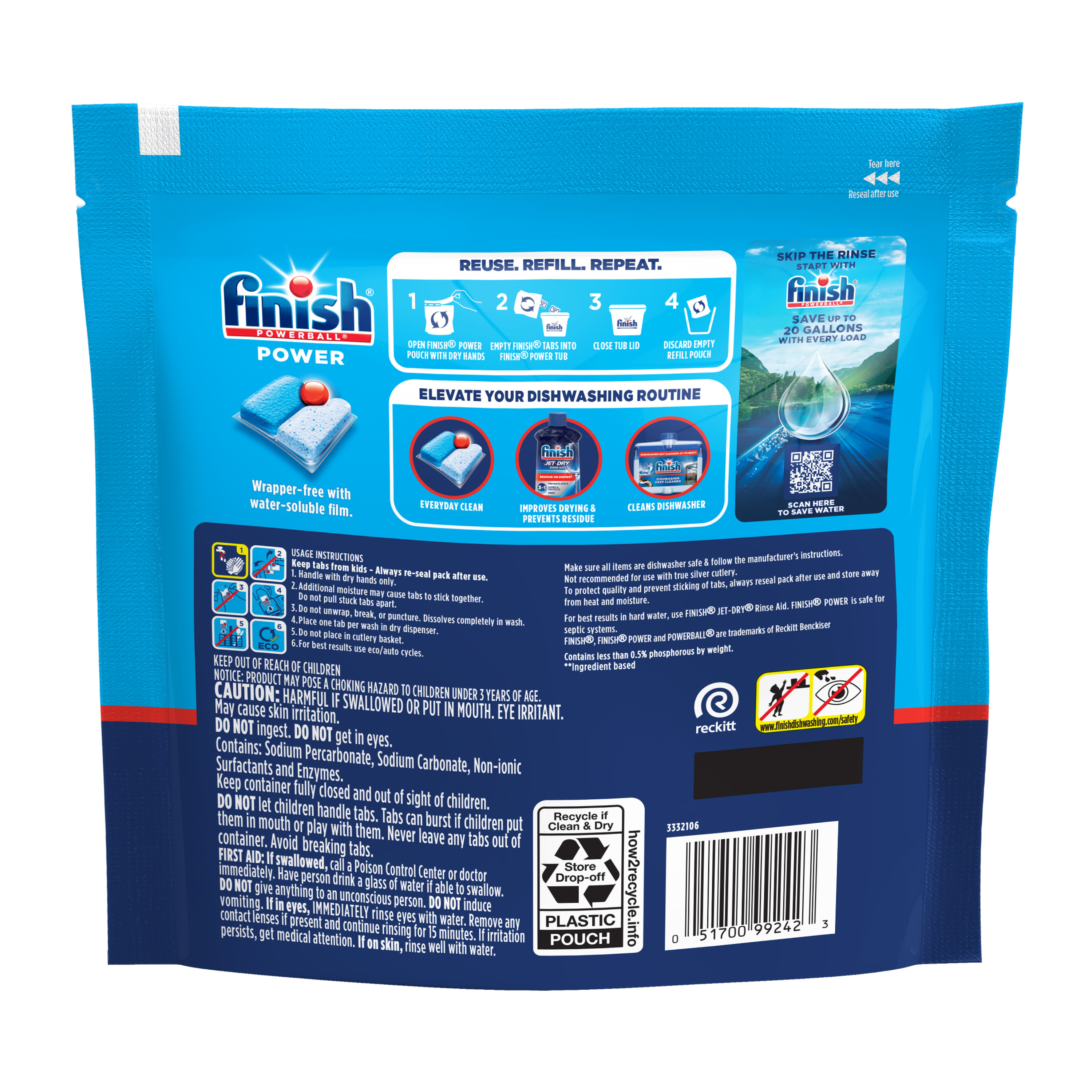 Finish Power Dishwasher Pods, Deep Clean, 32 Count photo 8