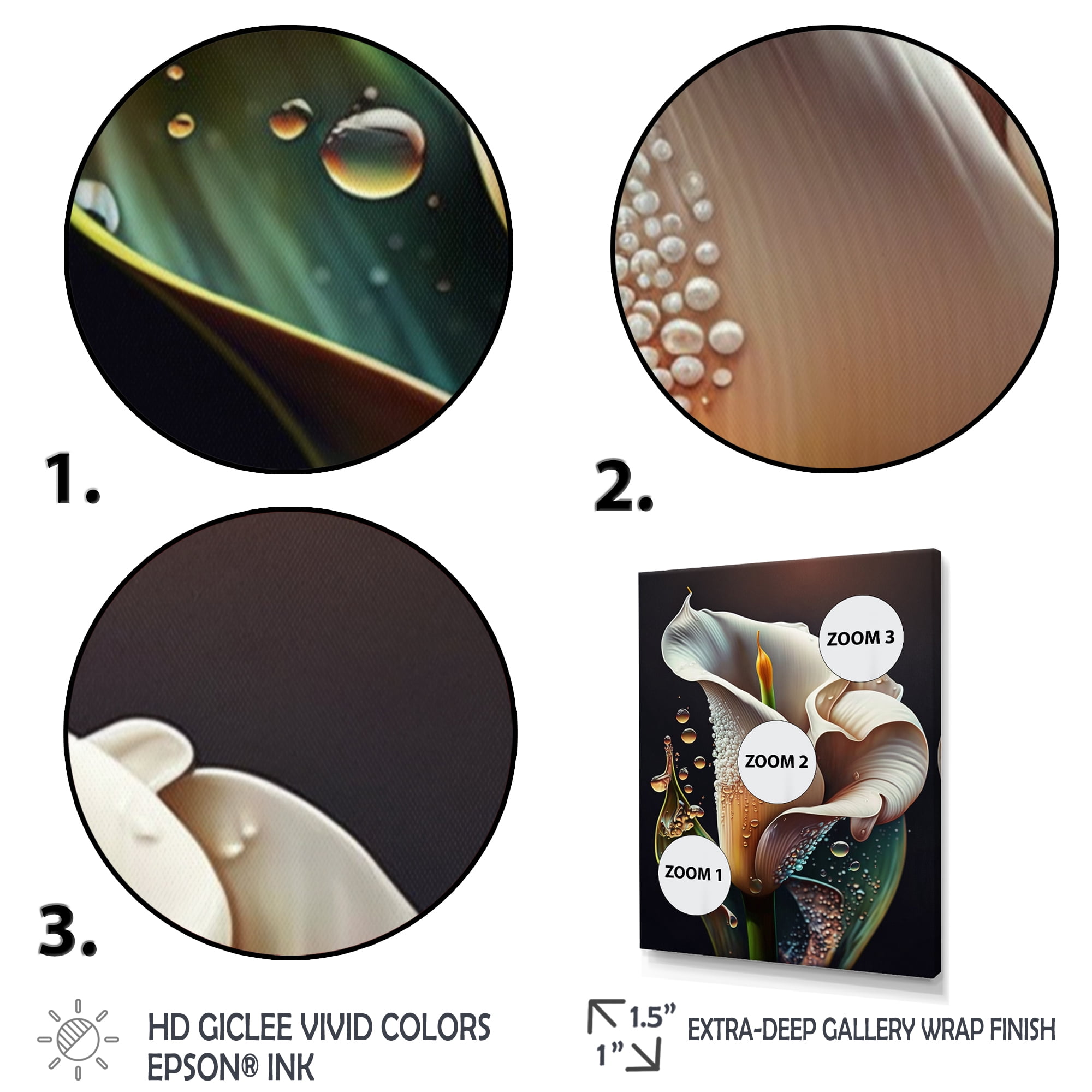 Designart Gren And White Calla Lily Flower II Canvas Wall Art