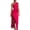 Deep Rose, variant on Women's One Shoulder Satin Dress with High Slit Ruched Silhouette for Evening Wear Glamorous Look 95% Cotton 5% Spandex