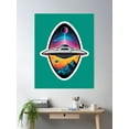 thumbnail image 2 of Ufo Flying Over The Mountains Poster Wall Art, Modern Wall Decor For Living Room Bedroom, 12x18 UNFRAMED, 2 of 3