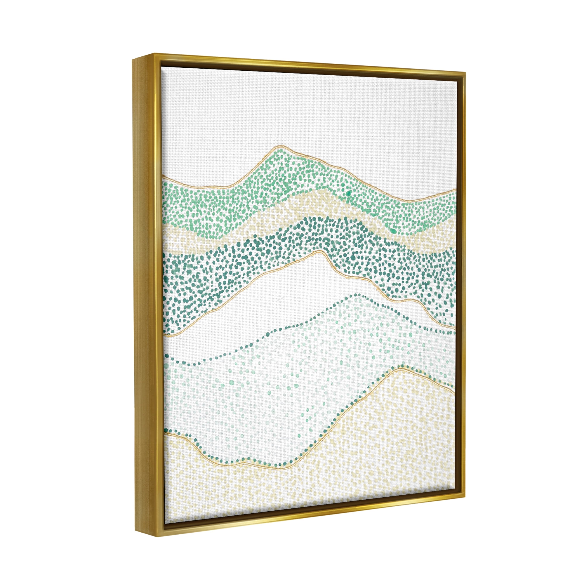 Stupell Industries Abstract Mountain Peaks Pattern Abstract Painting Gold Floater Framed Art Print Wall Art